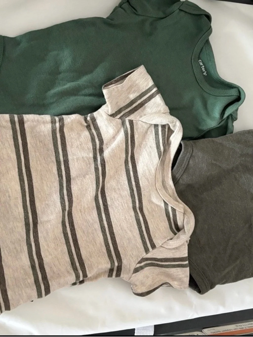 Neutral & Olive Crewneck Tees - 3 Pack